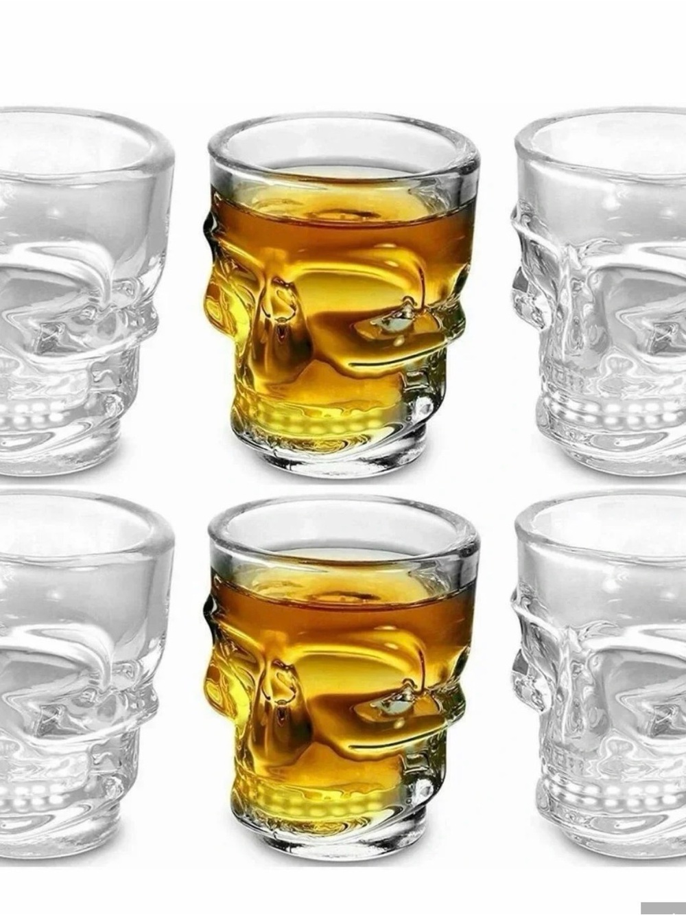 Skull Shot Glasses - 6 Piece Clear Set